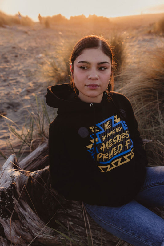 "Prayed 4" | Blue and Yellow Brush Hoodie